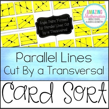 Preview of Parallel Lines Cut by a Transversal ~ Card Sort