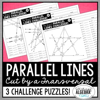 Preview of Parallel Lines Cut by a Transversal | Challenge Puzzles