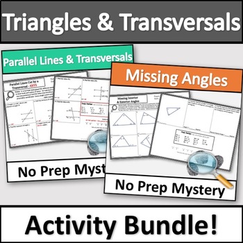 Preview of Parallel Lines Cut by a Transversal & Interior and Exterior Angles Activity