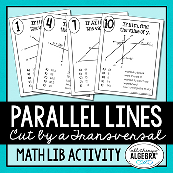 parallel lines and transversals worksheet all things algebra