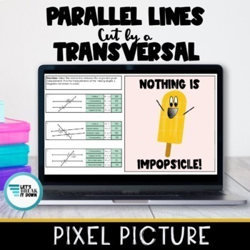 Preview of Parallel Lines Cut by a Transversal Pixel Art Digital Activity  Google Classroom