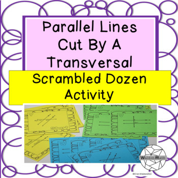 Preview of Parallel Lines Cut by a Transversal Task Cards - Scrambled Dozen Activity