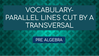Preview of Parallel Lines Cut by a Transversal Vocabulary- Digital