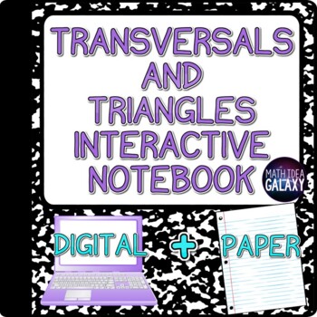 Preview of Parallel Lines Cut by a Transversal and Angles Interactive Notebook + Digital