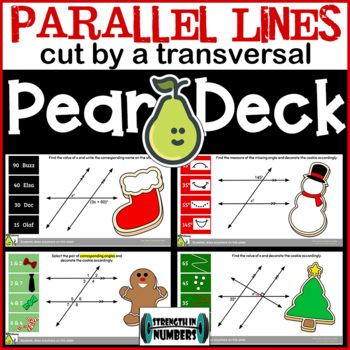 Preview of Parallel Lines Transversal Holiday Digital Activity for Pear Deck/Google Slides