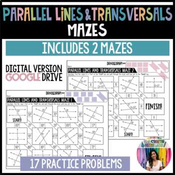 Preview of Parallel Lines & Transversals Mazes (GOOGLE Slides)