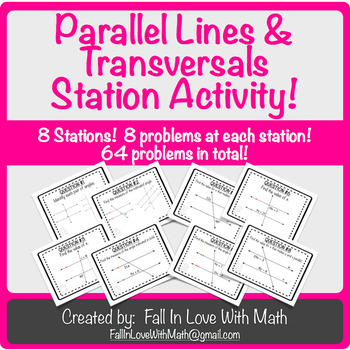 Preview of Parallel Lines & Transversals Station Activity!