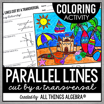 Preview of Parallel Lines Cut by a Transversal | Coloring Activity