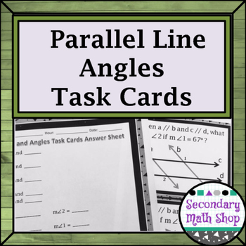 Preview of Parallel Lines Transversals and Angles Task Cards