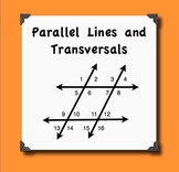 Parallel Lines, Transversals,  and their Angles Notes and 
