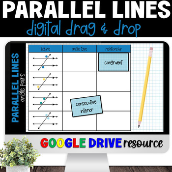 Preview of Parallel Lines and Transversals Angle Pairs Digital Activity | Geometry
