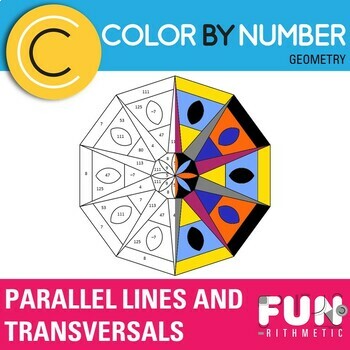 Preview of Parallel Lines and Transversals Color by Number