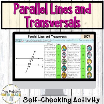 Preview of Parallel Lines and Transversals Digital Activity  
