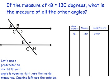 Preview of Parallel Lines and Transversals FlipChart