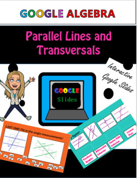 Preview of Parallel Lines and Transversals Google Slides Distance Learning Geometry Lesson