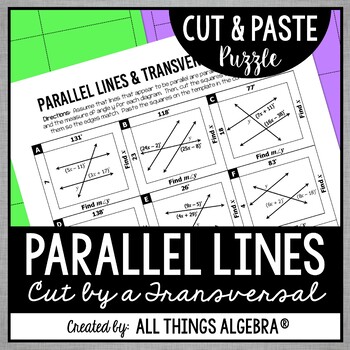 parallel lines and transversals worksheet all things algebra