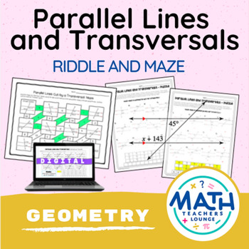 Preview of Parallel Lines Cut by a Transversal - Riddle Worksheet and Maze