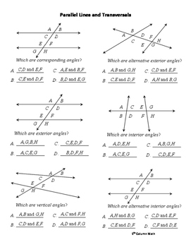 Parallel Lines and Transversas Flashcards