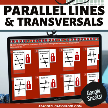 Preview of Valentines Day Parallel Lines and Transversals and Print Activity