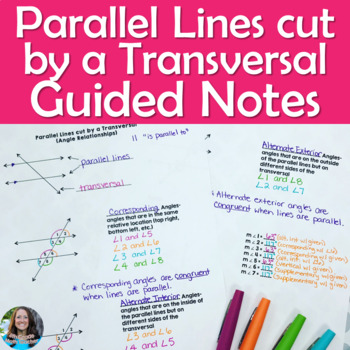 Preview of Parallel Lines cut by a Transversal Angle Relationships Guided Notes