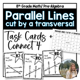 Parallel Lines cut by a Transversal Task Cards and Bingo f