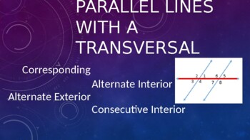 Preview of Parallel Lines w Transversal: PowerPoint