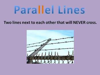 Preview of Parallel, Perpendicular & Intersecting Lines Power Point