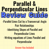 Parallel/Perpendicular Lines Review Study Guide/Exam Revie