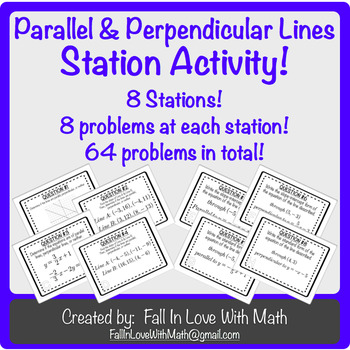Preview of Parallel & Perpendicular Lines Station Activity!