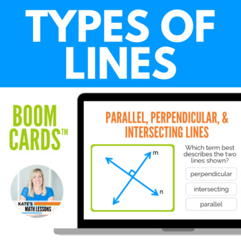 Preview of Parallel, Perpendicular, and Intersecting Lines Boom Cards™ Digital Activity