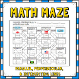 Parallel, Perpendicular, and Intersecting Lines Math Maze