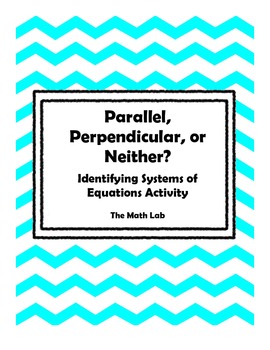 Preview of Parallel, Perpendicular, or Neither? Algebra Activity