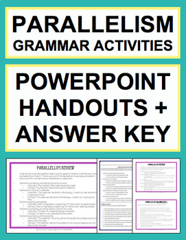 Preview of Parallel Sentence Structure Worksheets, Powerpoint & Key | Printable & Digital