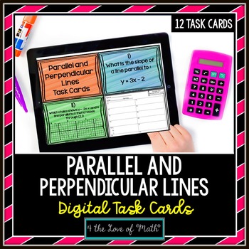Preview of Parallel and Perpendicular Lines: Digital Task Cards