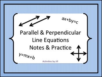 equations of parallel and perpendicular lines practice and problem solving modified