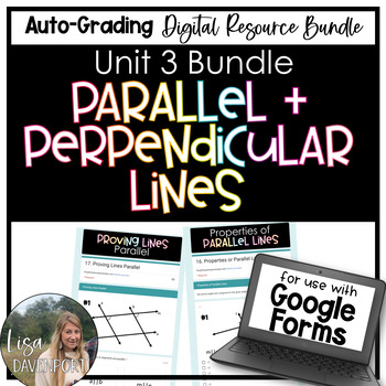 Preview of Parallel and Perpendicular Lines - Geometry Google Forms Bundle