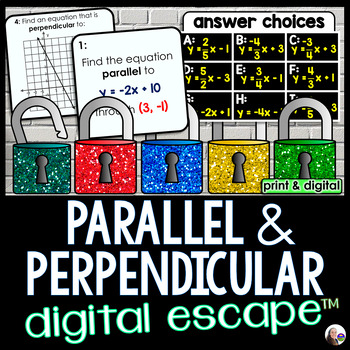 Preview of Parallel and Perpendicular Lines Digital Math Escape Room Activity