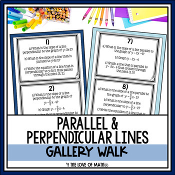 Preview of Parallel and Perpendicular Lines Activity: Gallery Walk