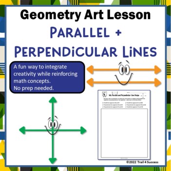 Preview of Parallel and Perpendicular Lines Geometry Art Design Activity Worksheet