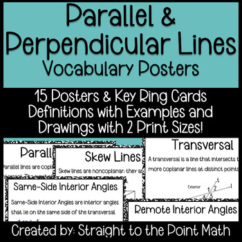 Preview of Parallel & Perpendicular Lines Geometry Posters in Poster & Index Size Printable
