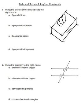 parallel and perpendicular lines homework 2 angles and parallel lines