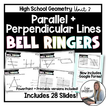 Preview of Parallel and Perpendicular Lines - High School Geometry Bell Ringers