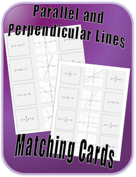 Preview of Parallel and Perpendicular Lines Matching Cards