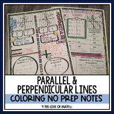 Parallel and Perpendicular Lines No Prep Note Pages