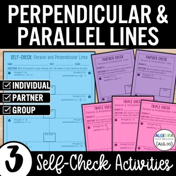 Preview of Parallel and Perpendicular Lines Practice | Self-Check Review Activities