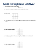 Parallel and Perpendicular Lines Review with Answer Key