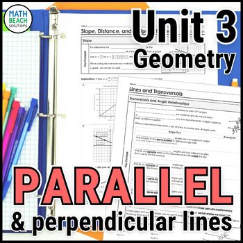 Preview of Parallel and Perpendicular Lines - Unit 3 - Texas Geometry Curriculum