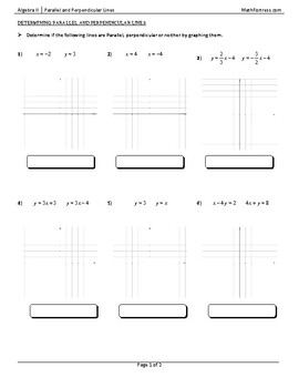 Preview of Parallel and Perpendicular Lines Worksheet