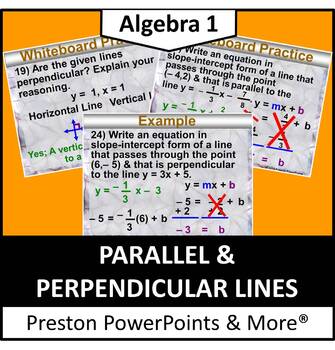 Preview of (Alg 1) Parallel and Perpendicular Lines in a PowerPoint Presentation