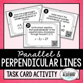 Preview of Parallel and Perpendicular Lines in the Coordinate Plane | Task Cards